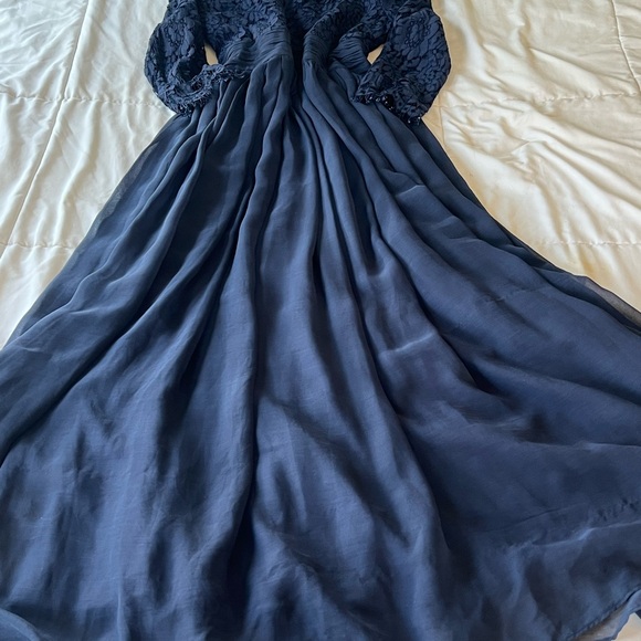 Dainty Jewells Blue Bishop Sleeve Maxi Gown - Picture 2 of 3
